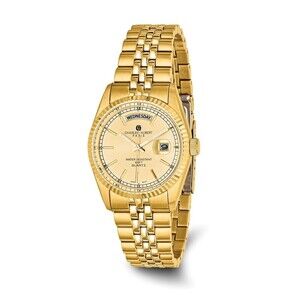 Kazi Luxury Mens Charles Hubert IP-plated Champagne Dial Watch